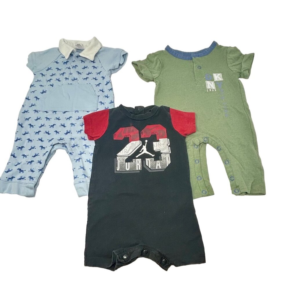 Baby Boy's - Blue & Green Rompers w/Long Pants, Black Shorts Romper - Size 0-3 M